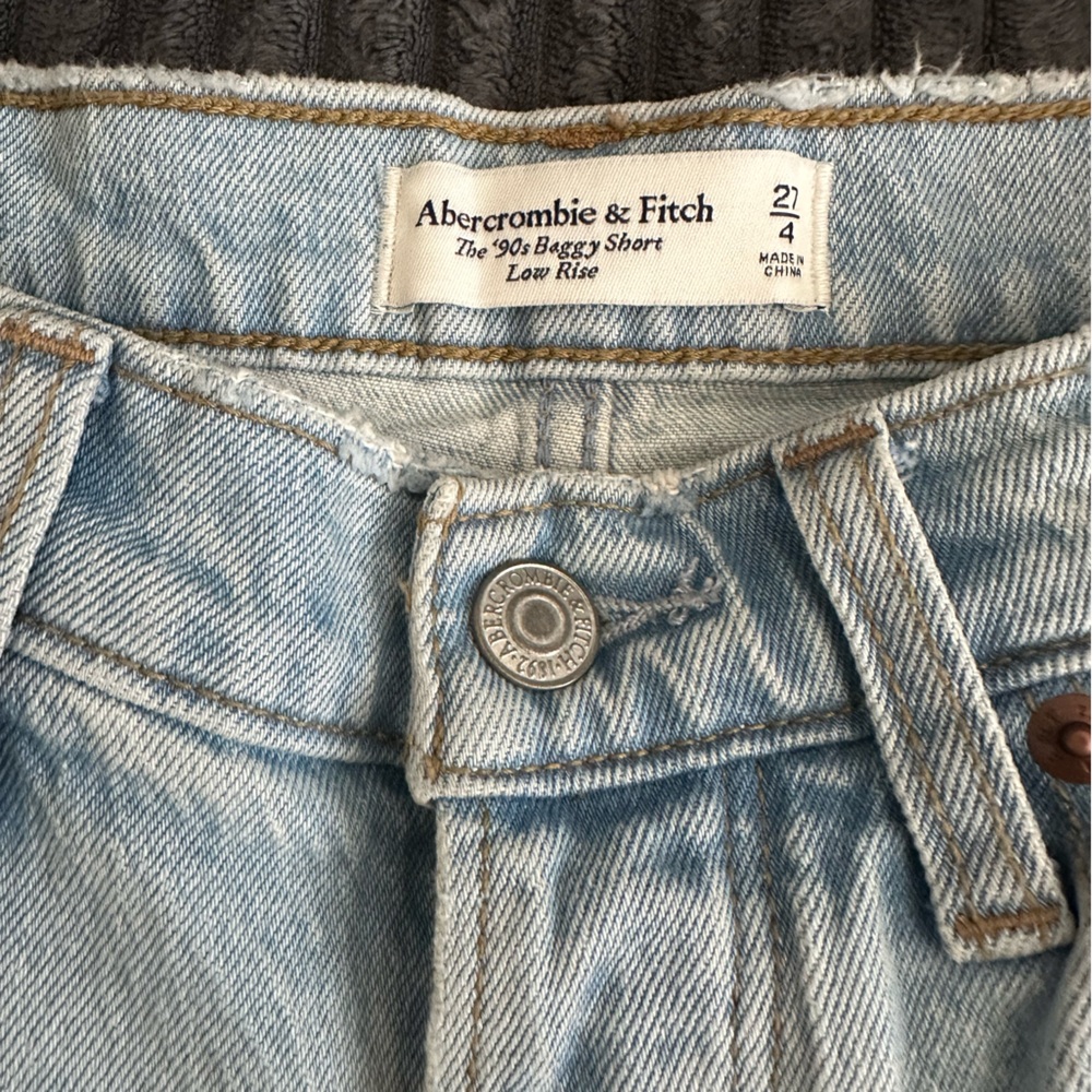 Abercrombie & Fitch Light Blue Denim Cutoff Jean Shorts - Picture 2 of 5